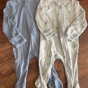 cloud island Soft Blue & Light blue Baby One-Piece Sleepers - Pack of 2 newborn